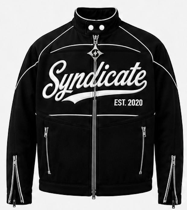 Black Syndicate Racer Jacket, front view